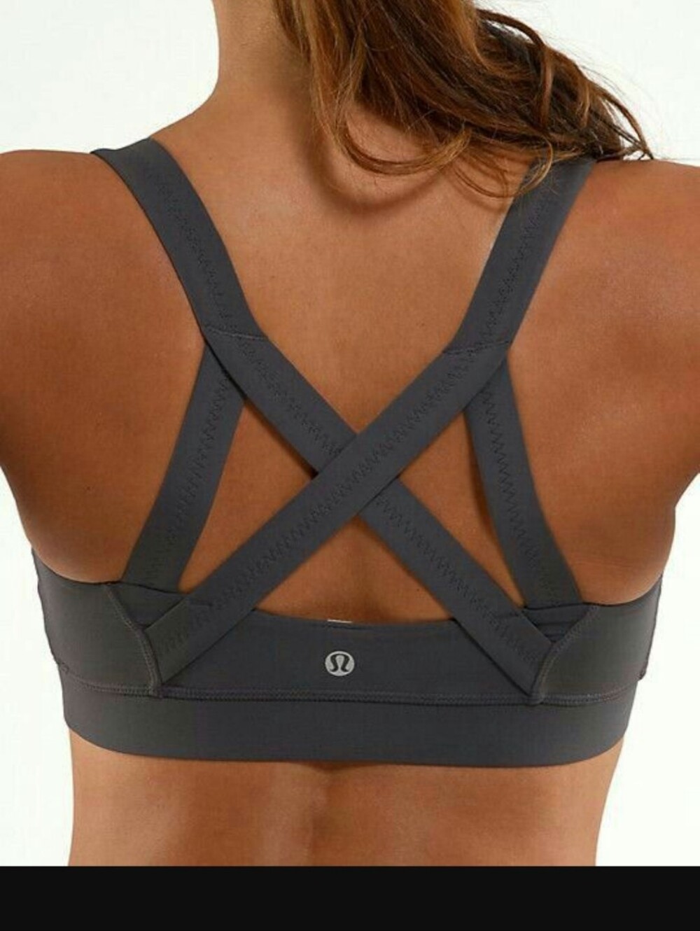lululemon athletica Women's Gray Strappy Sports Bra, Size 6